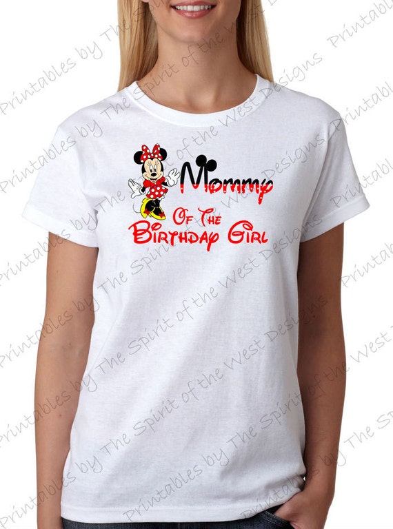Mommy of the Birthday Girl Minnie Mouse Iron on IMAGE Mouse Ears Printable Clip Art Disney Shirt Party T-shirt Transfer Download Mickey Il_570xn
