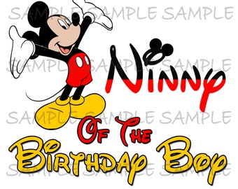 Ninny of the Birthday Boy Mickey Sublimation IMAGE Printable Iron on T-Shirt Transfer DIY Party Clip Art Shirt Instant Download
