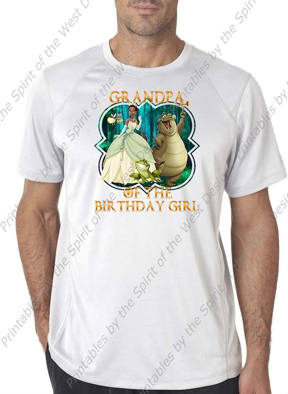 Grandpa of the Birthday Girl Princess Tiana Princess and the Frog Disney Printable Iron On T-shirt Transfer Digital Download party DIY Il_570xn