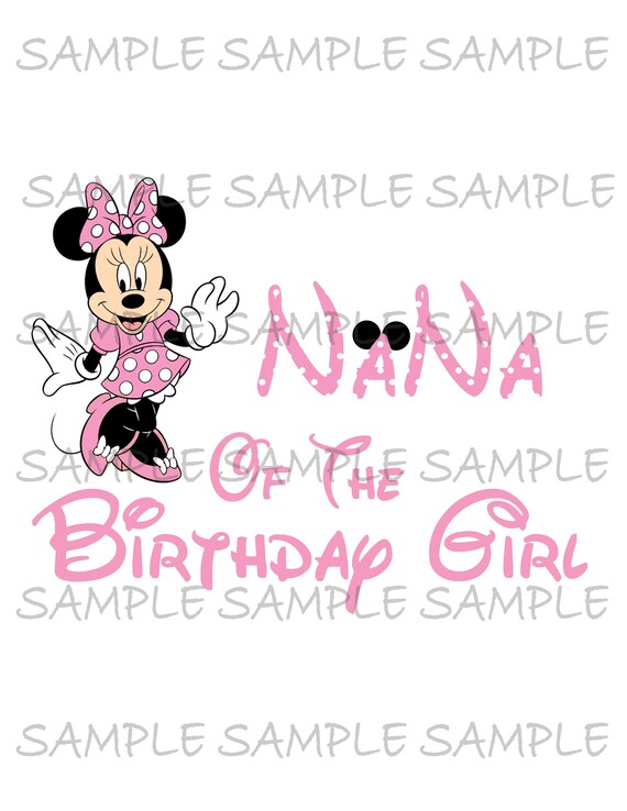 NaNa of the Birthday Girl Minnie IMAGE | Use as Sublimation or Printable Iron On T-Shirt Transfer | DIY Party Instant Download Il_570xn