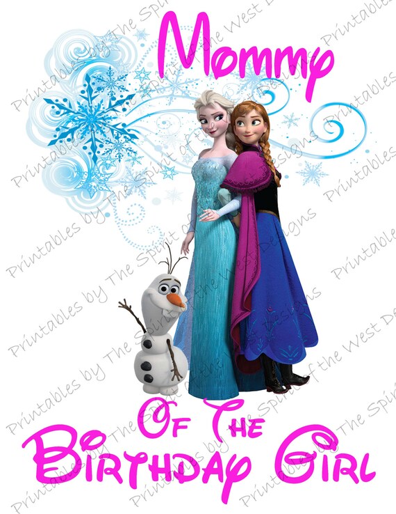 Mamma del compleanno Ragazza Ferro su Frozen Tema T-shirt Trasferimento  Stampabile Digital Download Elsa Anna Olaf party Favor DIY Sublimazione