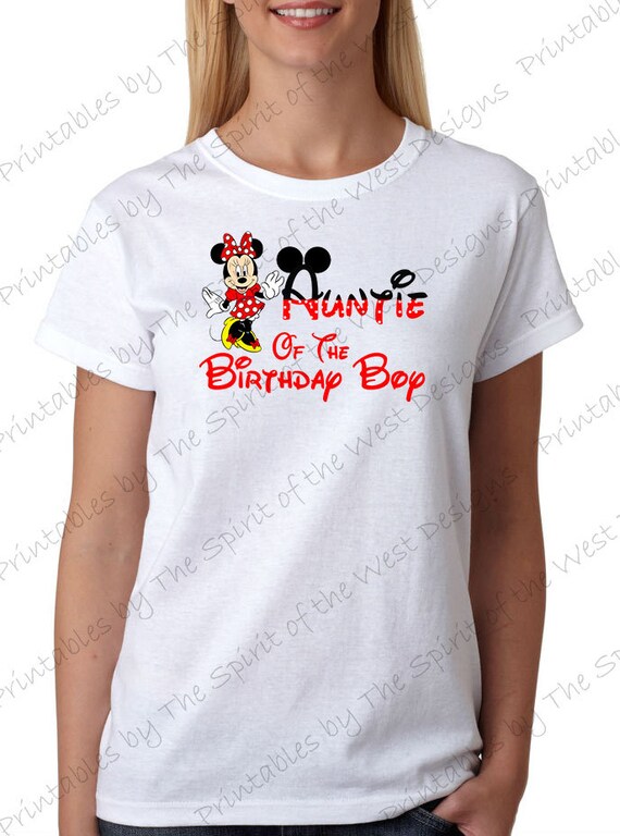 Auntie of the Birthday Boy Minnie Mouse Iron on IMAGE Mouse Ears Printable Clip Art Disney Shirt Party T-shirt Transfer Download Mickey Il_570xn