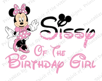 Sissy de la cumpleañera Minnie Mouse Iron en IMAGE Mouse Ears Printable Clip Art Shirt Party T-shirt Transfer Descargar Mickey