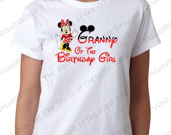 Abuela de la cumpleañera Minnie IMAGEN Uso como plancha imprimible en transferencia o para sublimación / clip art Camiseta Transferencia Descargar