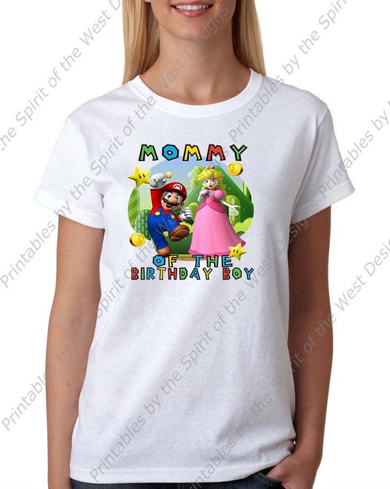 Mommy of the Birthday Boy Super Mario Brothers T-shirt Printable Digital Download Mario Luigi Princess peach Yoshi Koopa party Il_570xn