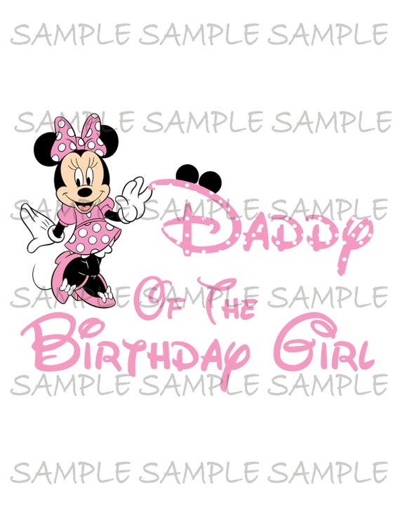 Daddy of the Birthday Girl Minnie IMAGE | Use as Sublimation or Printable Iron On T-Shirt Transfer | DIY Party Instant Download Il_570xn