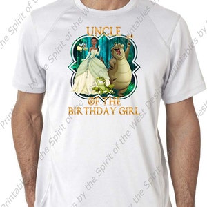 Uncle of the Birthday Girl Princess Tiana Princess and the Frog Printable Iron On T-shirt Transfer Digital Download party DIY