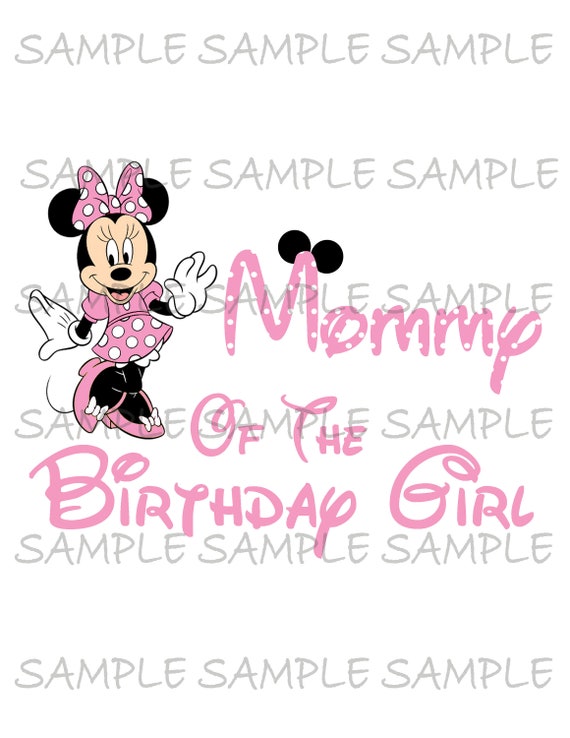 Mommy of the Birthday Girl Minnie IMAGE | Use as Sublimation or Printable Iron On T-Shirt Transfer | DIY Party Instant Download Il_570xn