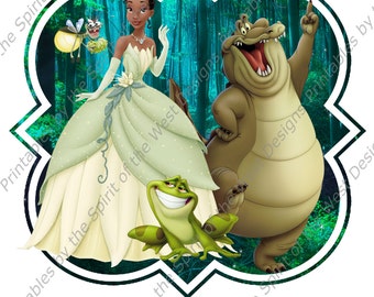 Princess Tiana and the Frog IMAGE | Use as Sublimation Printable Iron on T-Shirt Transfer Clip Art | Instant Digital Download | DIY party