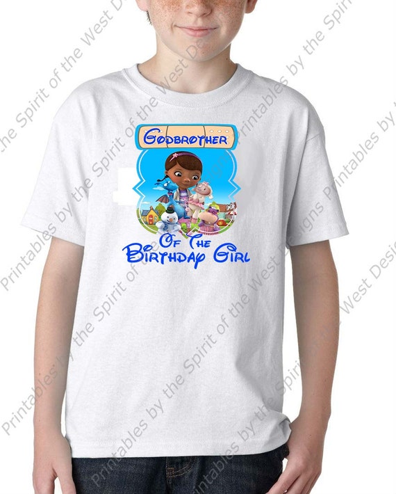 Godbrother of the Birthday Girl Doc McStuffins Iron On T-shirt Printable Digital Download Dottie Hattie the Hippo party Favour Il_570xn