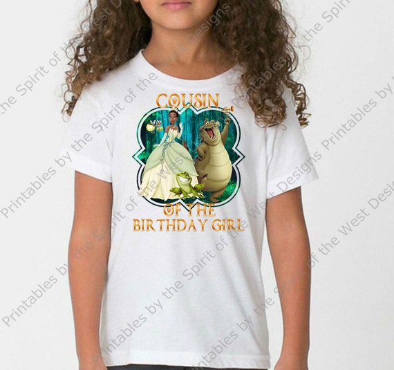Cousin of the Birthday Girl Princess Tiana Princess and the Frog Disney Printable Iron On T-shirt Transfer Digital Download party DIY Il_570xn