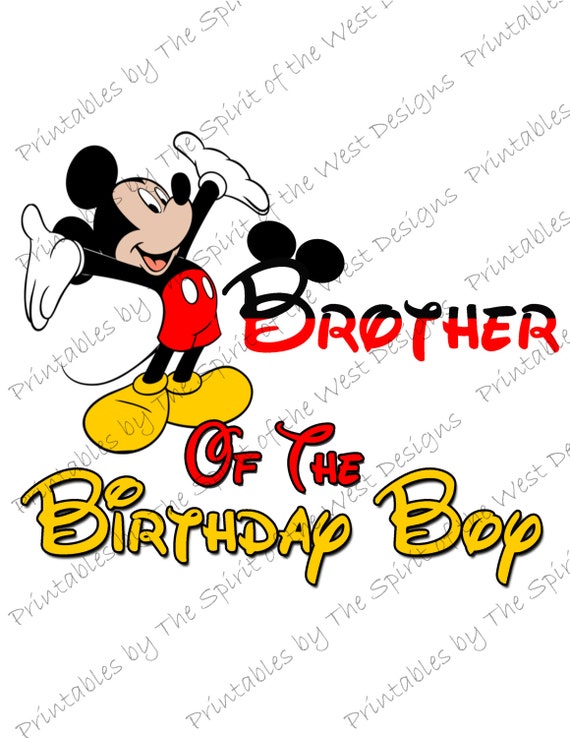 Download Brother Of The Birthday Boy Mickey Mouse Printable Party Image Etsy