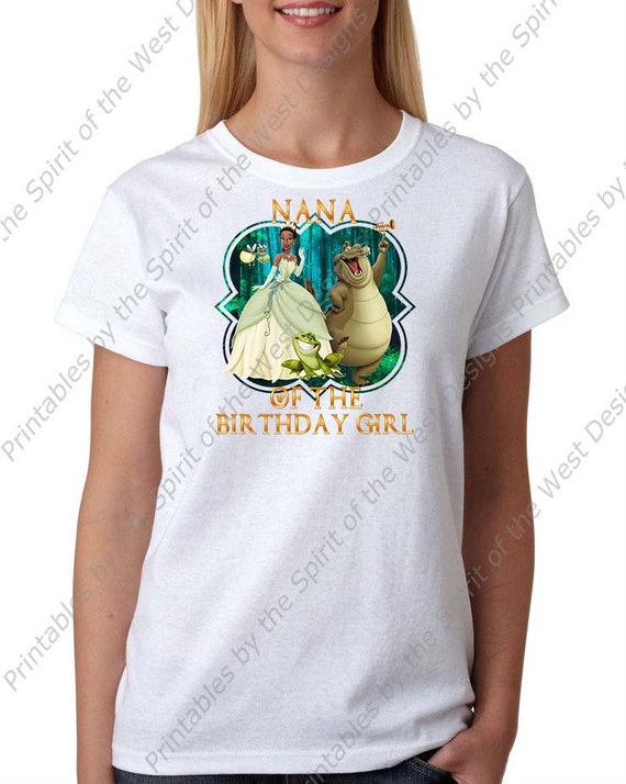 Instant Download Nana of the Birthday Girl Princess Tiana Princess and the Frog Printable Iron On T-shirt Transfer Sublimation DIY Digital Il_570xn