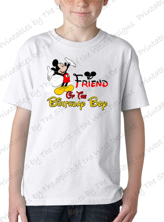 Friend of the Birthday Boy Mickey Mouse Iron on IMAGE Mouse Ears Printable Clip Art Shirt Party T-shirt Transfer Download Il_570xn