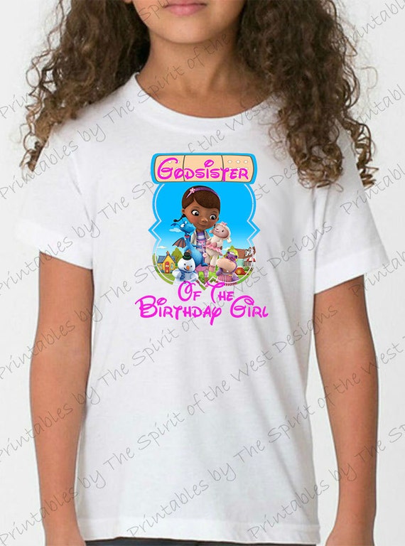 God Sister of the Birthday Girl Doc McStuffins Iron On T-shirt Printable Digital Download Dottie Hattie the Hippo party Favour Il_570xn