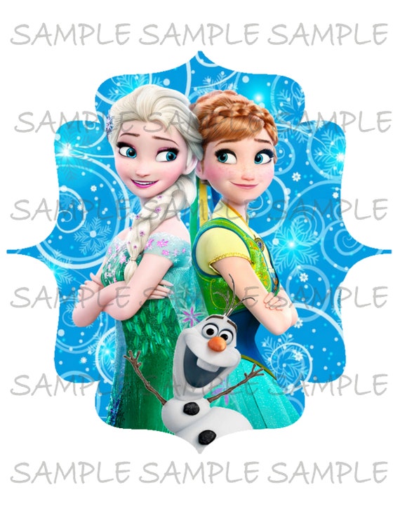 Frozen Elsa Anna Olaf Printable Party IMAGE Use as Iron On T-shirt Transfer Clip Art DIY Instant Download Il_570xn