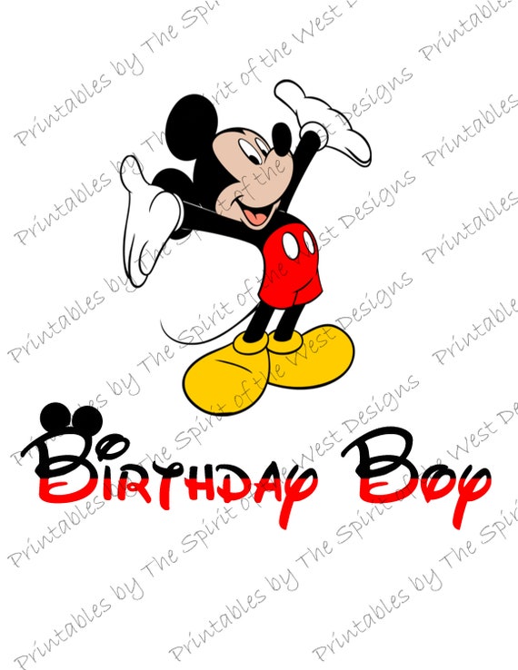 Birthday Boy Mickey IMAGE | Use as Sublimation Printable Clip Art Iron on T-Shirt Transfer DIY Party Instant Download | png jpg Il_570xn