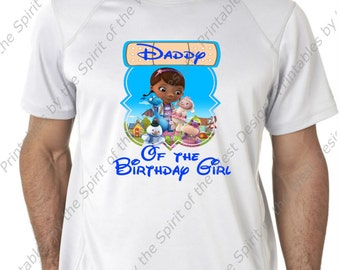 Daddy of the Birthday Girl Doc McStuffins Iron On T-shirt Printable Digital Download Dottie Hattie the Hippo party Favour