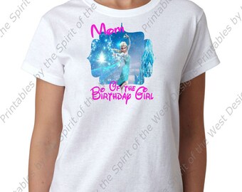Mom of the Birthday Girl Iron On  Frozen Theme T-shirt Transfer Printable Digital Download Elsa Anna Olaf party Favour DIY