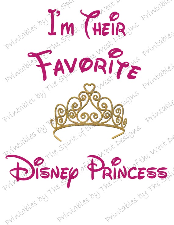 I'm Their Favorite Princess IMAGE Use as Iron on Printable Clip Art Shirt Party T-shirt Transfer Instant Download Il_570xn