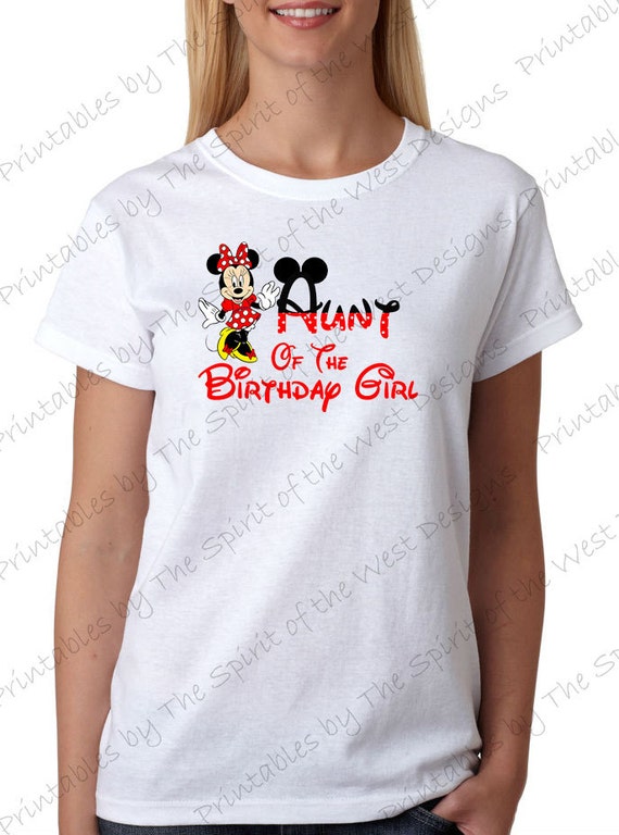 Instant Download Aunt of the Birthday Girl Minnie Mouse Iron on IMAGE Mouse Ears Printable Clip Art Party T-shirt Transfer Mickey Il_570xn
