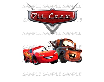 Pit Crew IMAGE Use as Clip art or Printable Iron On Lightning McQueen Mater Pixar Cars Party T-shirt Transfer Digital clip art DIY