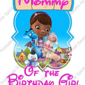 Mommy of the Birthday Girl Doc McStuffins Printable Party IMAGE Use as T-shirt Transfer Clip Art DIY Instant Download image 2