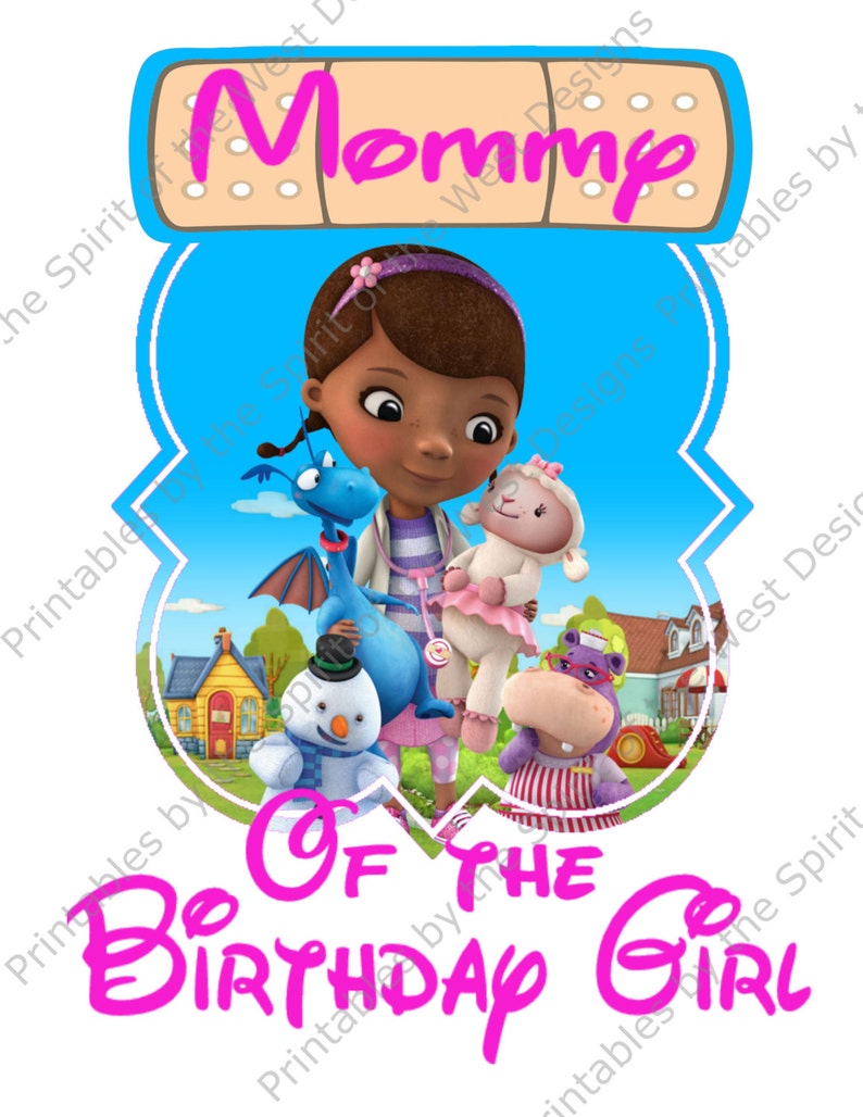 Mommy of the Birthday Girl Doc McStuffins Printable Party IMAGE Use as T-shirt Transfer Clip Art DIY Instant Download image 2