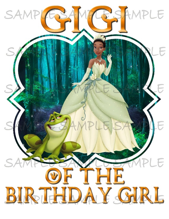Gigi of the Birthday Girl Princess Tiana Princess and the Frog IMAGE Printable Iron On T-shirt Transfer Digital Download party DIY Il_570xn