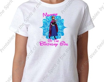 Mama van het feestvarken Anna opstrijkbare Frozen T-shirt Transfer afdrukbare digitale download Elsa Anna Olaf partij gunst DIY
