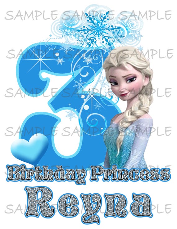 Custom Third Birthday Girl Frozen IMAGE | Leave Name Files Emailed