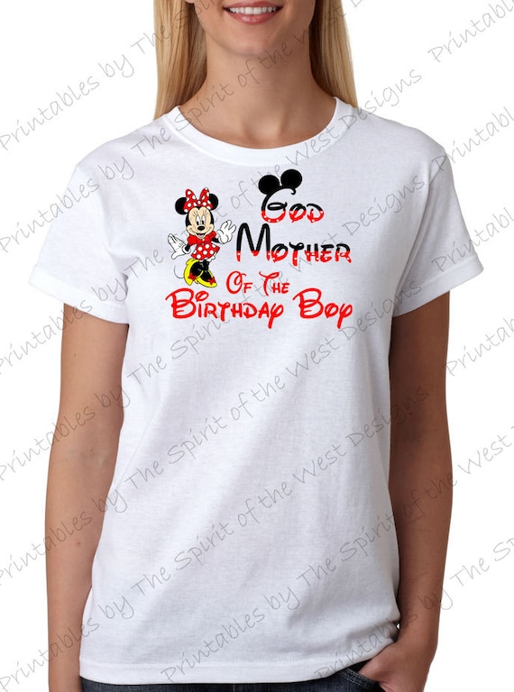 Godmother of the Birthday Boy Minnie Mouse Iron on IMAGE Mouse Ears Printable Clip Art Disney Shirt Party T-shirt Transfer Download Mickey Il_570xn