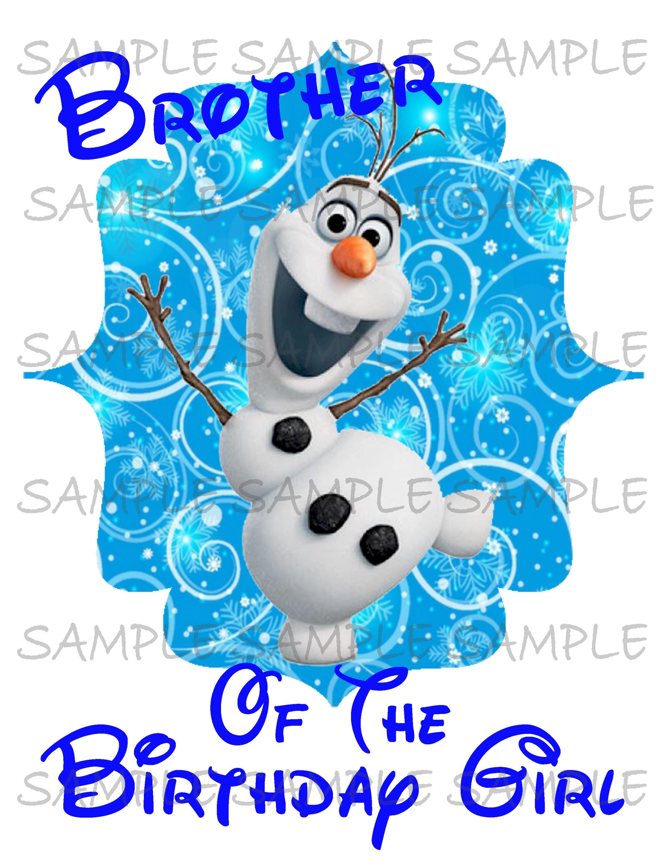 Brother of the Birthday Girl Olaf Printable IMAGE Sublimation Clip