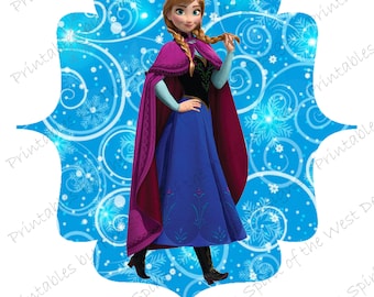 Frozen Anna Afdrukbare Partij AFBEELDING Gebruik als Sublimatie Ijzer Op T-shirt Transfer Clip Art DIY Instant Download