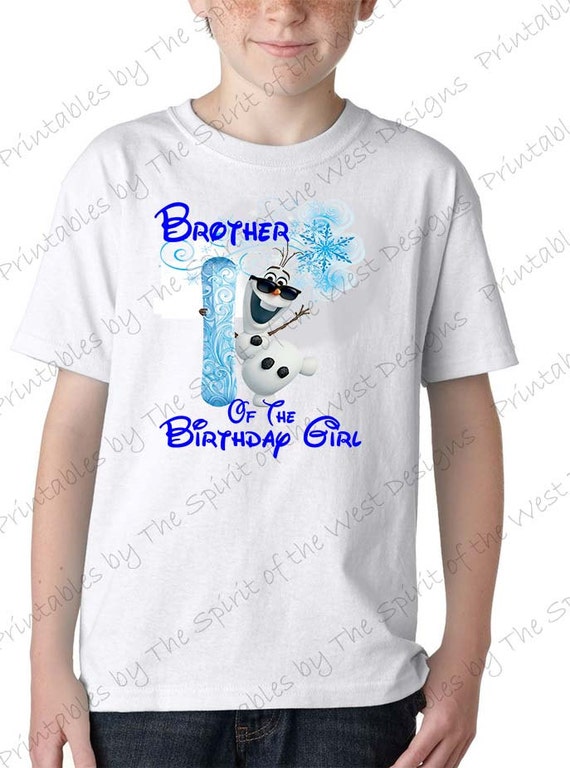 Brother of the Birthday Girl Iron On Disney Frozen Theme T-shirt Transfer Printable Digital Download Elsa Anna Olaf party Favour DIY Il_570xn