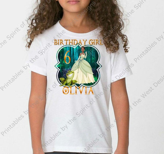 Custom Birthday Girl Princess Tiana IMAGE Princess and the Frog Printable  Iron On T-shirt Transfer Digital Download party DIY