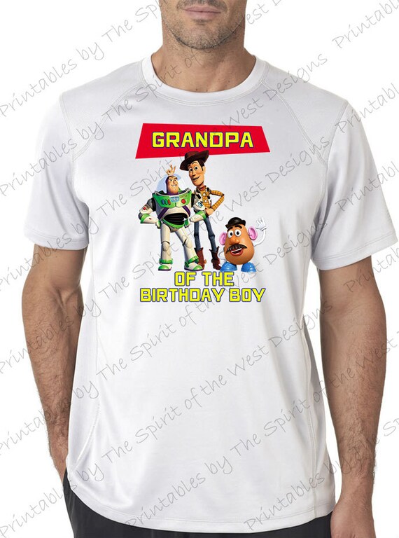 Grandpa of the Birthday Boy Iron On Disney Toy Story Theme T-shirt Transfer Printable Digital Download Buzz Lightyear Woody Potato head DIY Il_570xn
