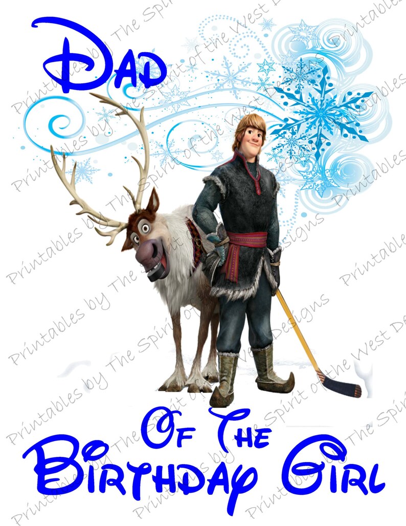Dad of the Birthday Girl Iron on Frozen T-shirt Printable Iron - Etsy