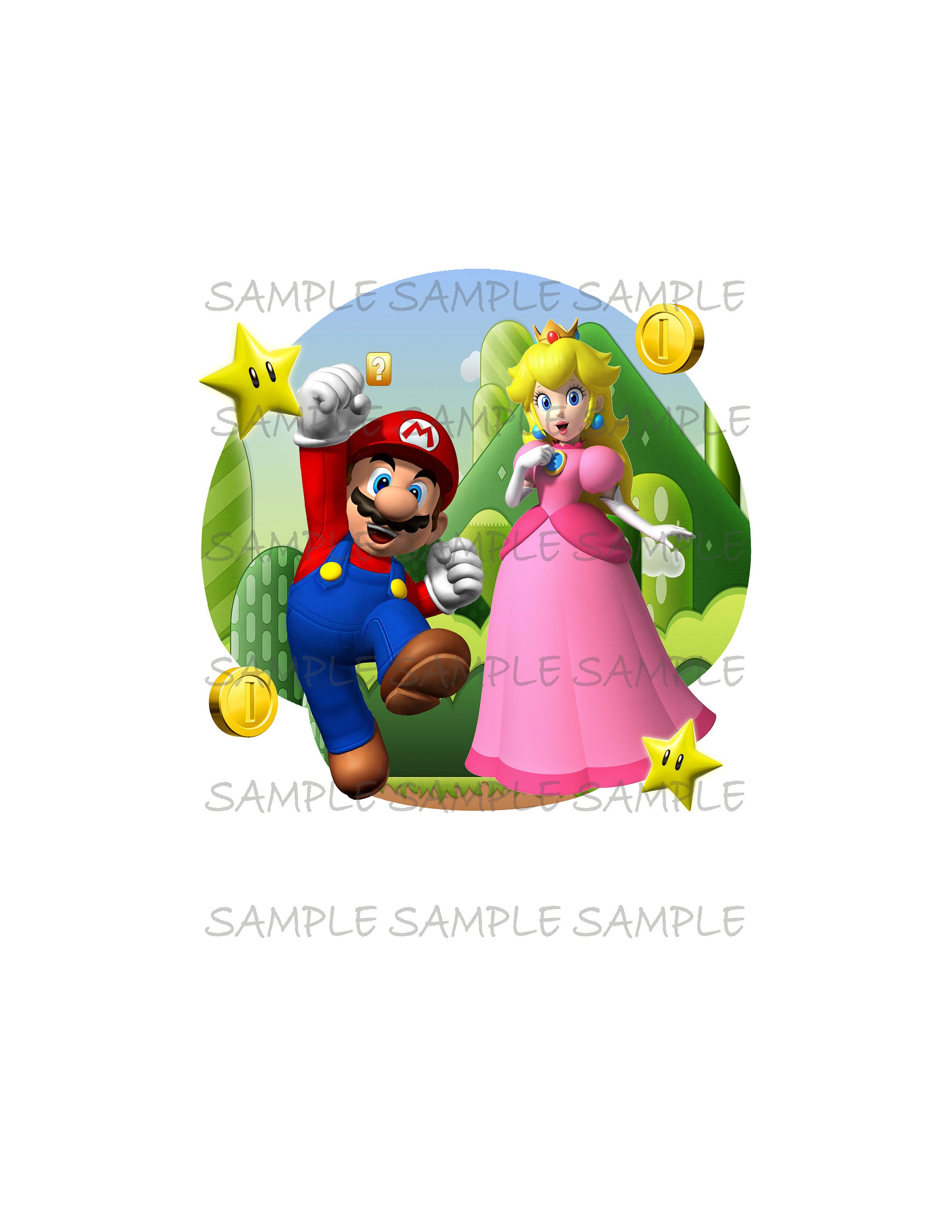 Super Mario Brothers IMAGE download Use as Printable Birthday Iron On  T-shirt Transfer Digital Download Mario Princess Peach DIY by Spirit of the  West Printables