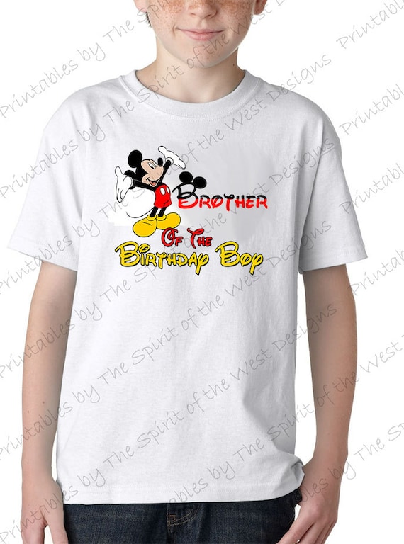 Brother of the Birthday Boy Mickey Mouse Printable Party IMAGE Use as T-shirt Transfer Clip Art DIY Instant Download Il_570xn