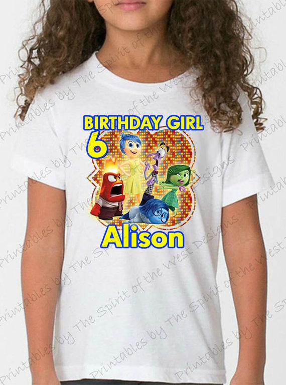 Customized Birthday Girl Inside out Iron on IMAGE Printable Clip Art Shirt Party Matching T-shirts Instant Download joy anger fear Il_570xn