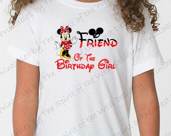 Amiga de la cumpleañera Minnie Mouse Iron en IMAGE Orejas de ratón Clip Art imprimibles Camiseta de fiesta Transferencia Descargar Mickey