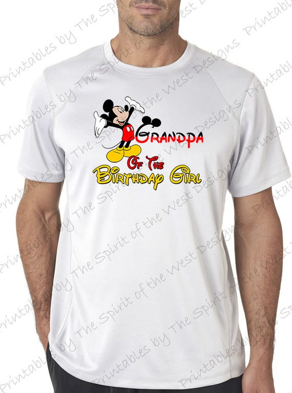 Grandpa of the Birthday Girl Mickey Mouse Iron on IMAGE Mouse Ears Printable Clip Art Disney Shirt Party T-shirt Transfer Download Il_570xn