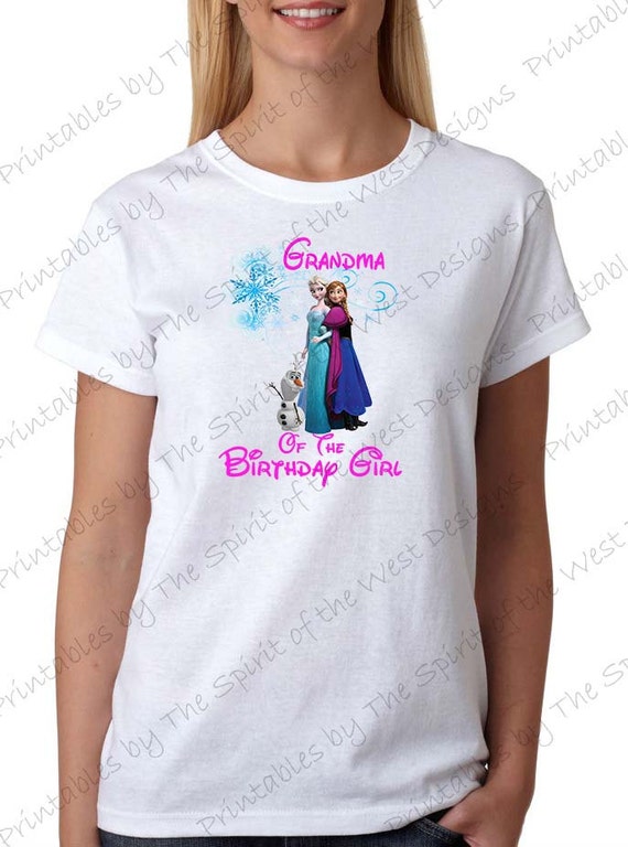 Grandma of the Birthday Girl Iron On Disney Frozen Theme T-shirt Transfer Printable Digital Download Elsa Anna Olaf party Favour DIY Il_570xn