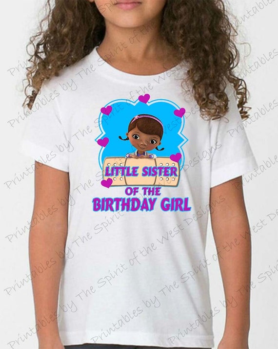 Little Sister of the Birthday Girl Doc McStuffins Shirt Iron On Tshirt Matching Family Clip art Scrapbook Printable Digital Download Il_570xn