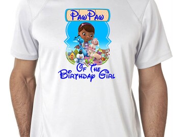 PawPaw of the Birthday Girl Doc McStuffins Iron On  T-shirt Printable Digital Download Dottie Hattie the Hippo party Favour