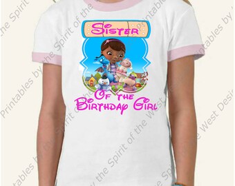 Sister of the Birthday Girl Doc McStuffins Printable Party IMAGE Use as T-shirt Transfer Clip Art DIY Instant Download