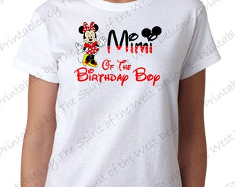 Mimi of the Birthday Boy Minnie Mouse Iron on IMAGE Mouse Ears Printable Clip Art Disney Shirt Party T-shirt Transfer Download Mickey