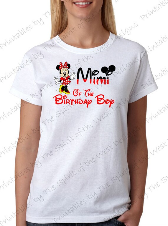 Mimi of the Birthday Boy Minnie Iron on IMAGE Mouse Ears Printable Clip Art Shirt Party T-shirt Transfer Download Mickey Il_570xn