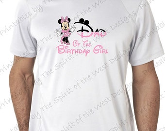 Papá de la cumpleañera Minnie Mouse Plancha en IMAGEN Orejas de ratón Imágenes prediseñadas imprimibles Camisa camiseta de fiesta Transferencia Descargar Mickey